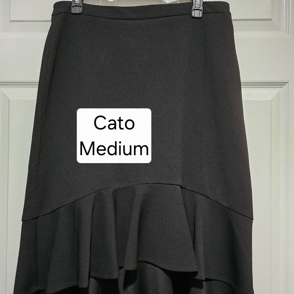 Cato Black High-Low Midi Skirt